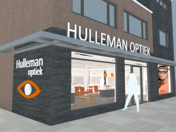 3D ontwerp van Hulleman Optiek door WSB Interieurbouw. Realisatie 2013.