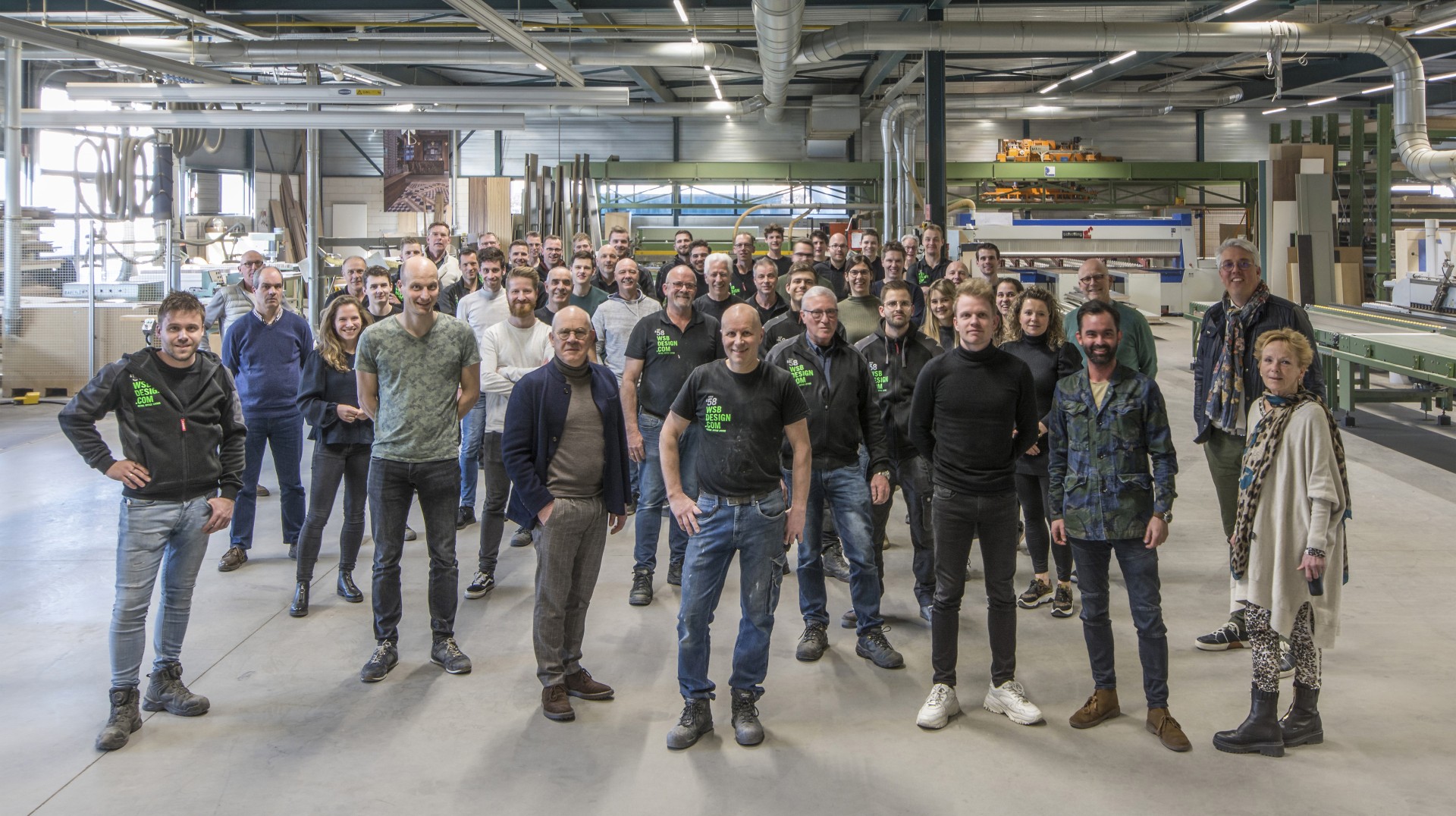 Het WSB-team in de werkplaats