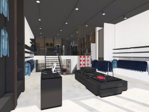 Interieurconcept en winkelinrichting van modewinkel voor dames en heren voor Beachim door WSB Interieurbouw en retail design