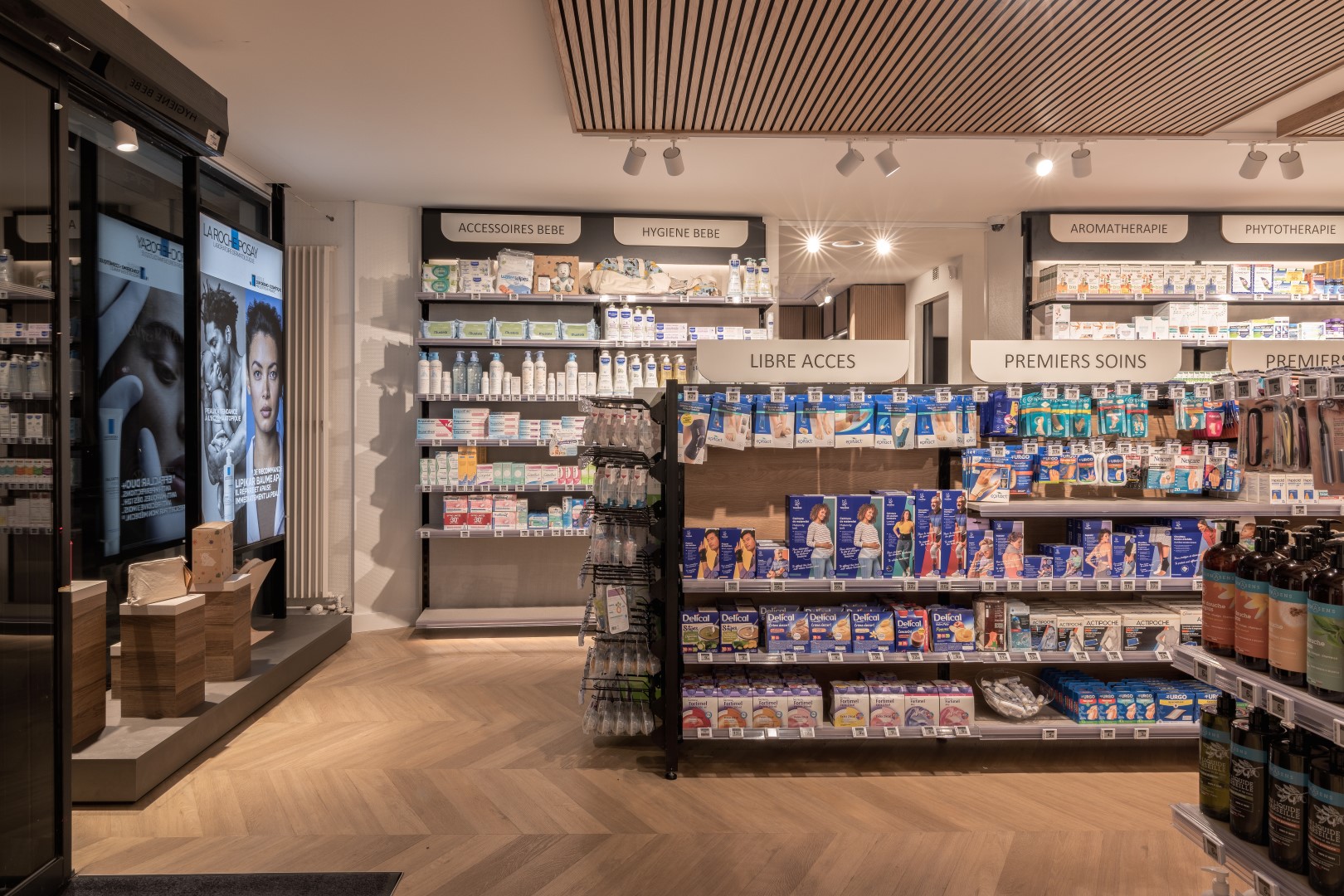Plan d'éclairage boutique intérieur pharmacie