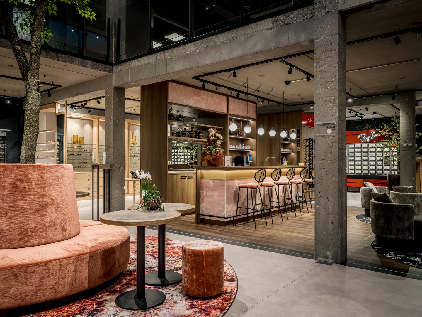 Design reception area with bar in Belgium 