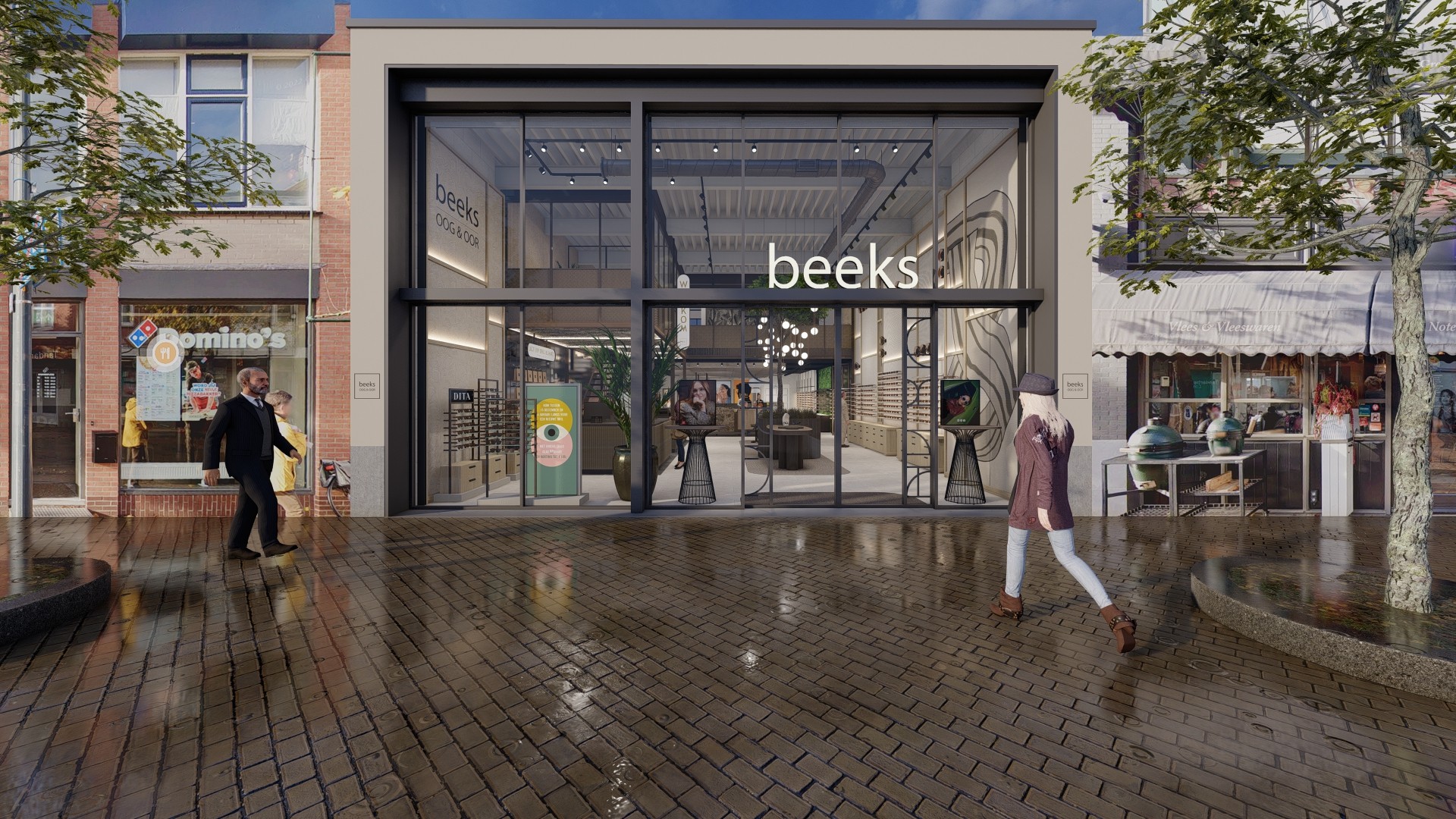 Ontwerp vooraanzicht optiek Beeks